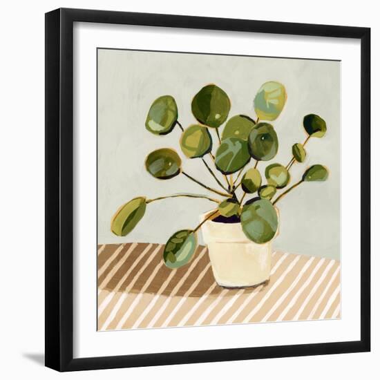 Plant on Stripes I-Victoria Barnes-Framed Premium Giclee Print