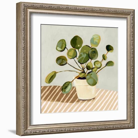 Plant on Stripes I-Victoria Barnes-Framed Art Print