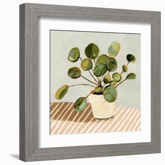 Plant on Stripes I-Victoria Barnes-Framed Art Print