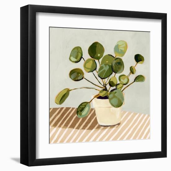 Plant on Stripes I-Victoria Barnes-Framed Art Print