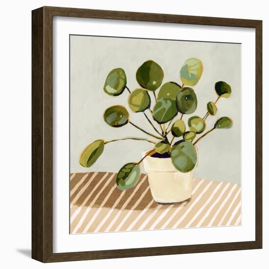 Plant on Stripes I-Victoria Barnes-Framed Art Print