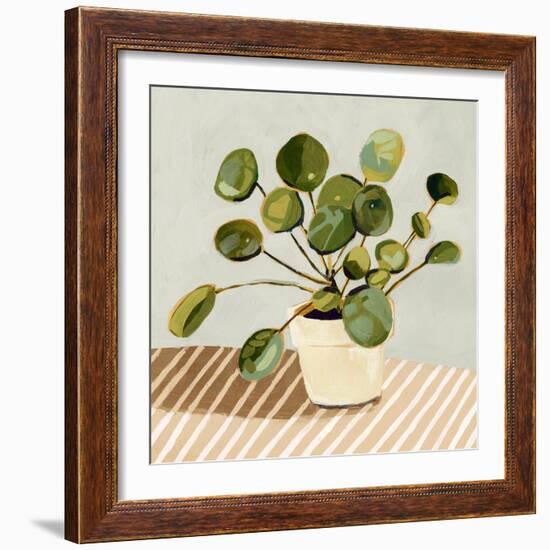 Plant on Stripes I-Victoria Barnes-Framed Art Print