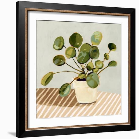 Plant on Stripes I-Victoria Barnes-Framed Art Print