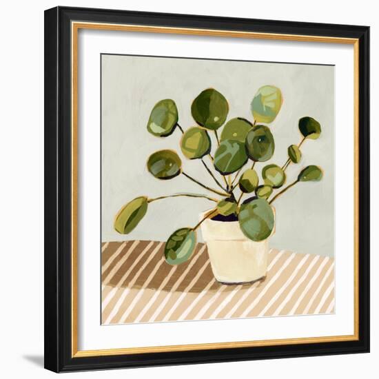 Plant on Stripes I-Victoria Barnes-Framed Art Print