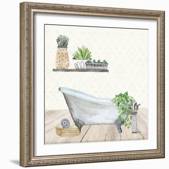 Plant Shelf Bath 1-Kimberly Allen-Framed Art Print