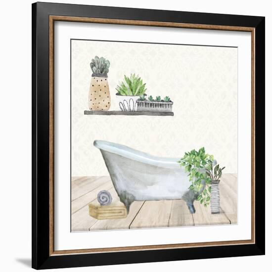 Plant Shelf Bath 1-Kimberly Allen-Framed Art Print