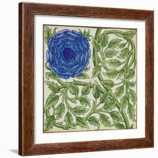 Plant with a Blue Flower (W/C on Paper)-William De Morgan-Framed Giclee Print