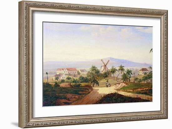 Plantation with Mill and Sugar Refinery on Saint-Croix Island-null-Framed Giclee Print