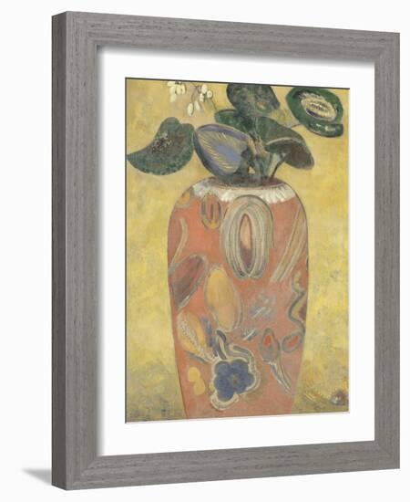 Plante verte dans une urne-Odilon Redon-Framed Giclee Print