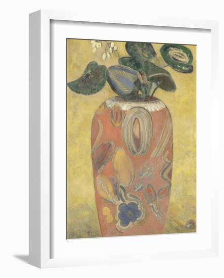 Plante verte dans une urne-Odilon Redon-Framed Giclee Print