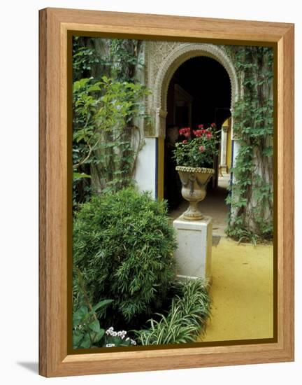 Planter and Arched Entrance to Garden in Casa de Pilatos Palace, Sevilla, Spain-Merrill Images-Framed Premier Image Canvas