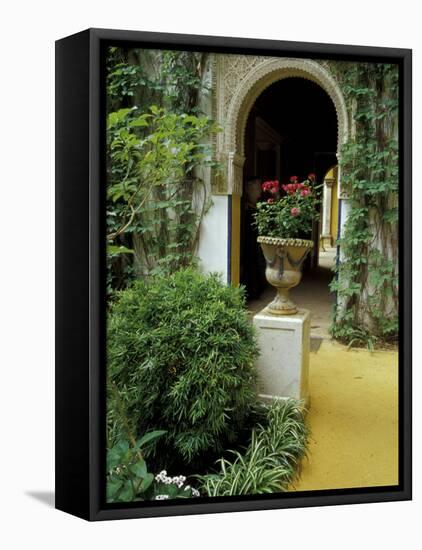 Planter and Arched Entrance to Garden in Casa de Pilatos Palace, Sevilla, Spain-Merrill Images-Framed Premier Image Canvas