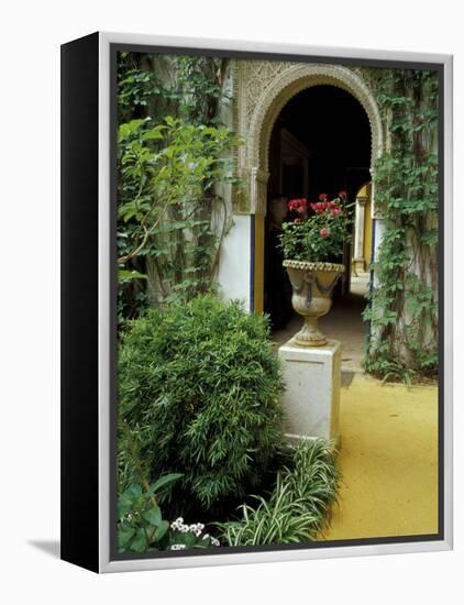 Planter and Arched Entrance to Garden in Casa de Pilatos Palace, Sevilla, Spain-Merrill Images-Framed Premier Image Canvas