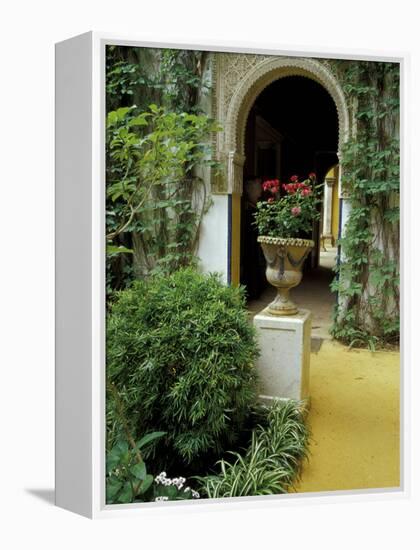 Planter and Arched Entrance to Garden in Casa de Pilatos Palace, Sevilla, Spain-Merrill Images-Framed Premier Image Canvas
