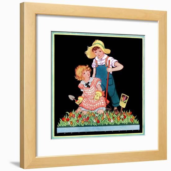 Planting Hyacinth - Child Life-Hazel Frazee-Framed Giclee Print