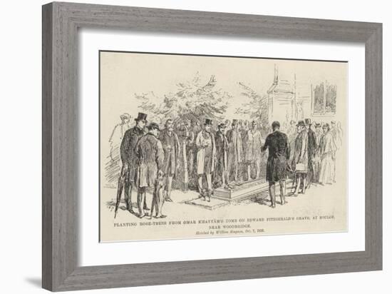 Planting Rose-Trees from Omar Khayyam's Tomb on Edward Fitzgerald's Grave-William 'Crimea' Simpson-Framed Giclee Print