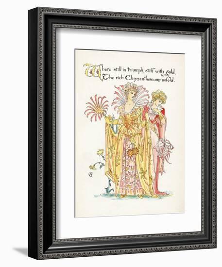 Plants, Chrysanthemum-Walter Crane-Framed Art Print