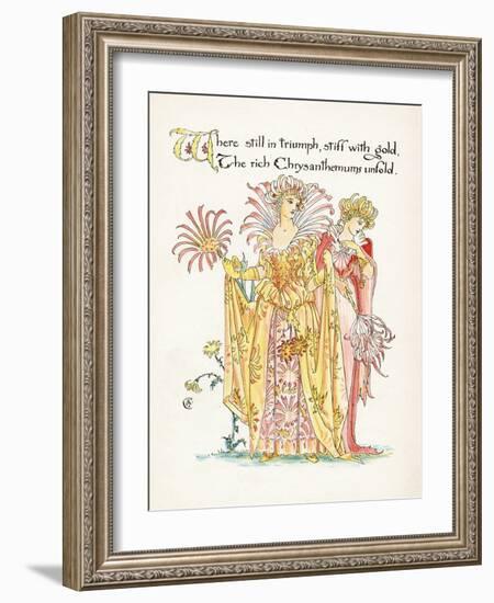 Plants, Chrysanthemum-Walter Crane-Framed Art Print