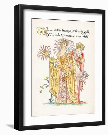 Plants, Chrysanthemum-Walter Crane-Framed Art Print