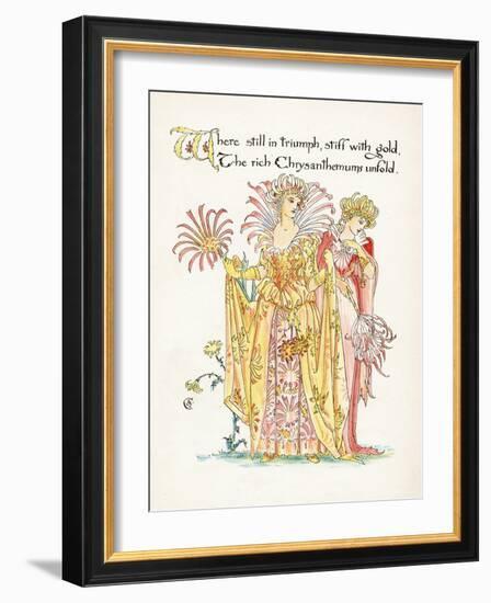 Plants, Chrysanthemum-Walter Crane-Framed Art Print