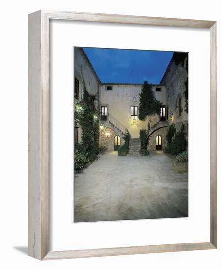 Plants in the Courtyard of a Castle, Sanluri, Sardinia, Italy-null-Framed Giclee Print