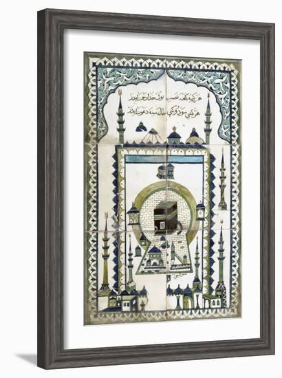 Plaque représentant la mosquée de la Mekke.-null-Framed Giclee Print