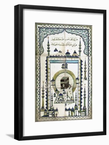 Plaque représentant la mosquée de la Mekke.-null-Framed Giclee Print