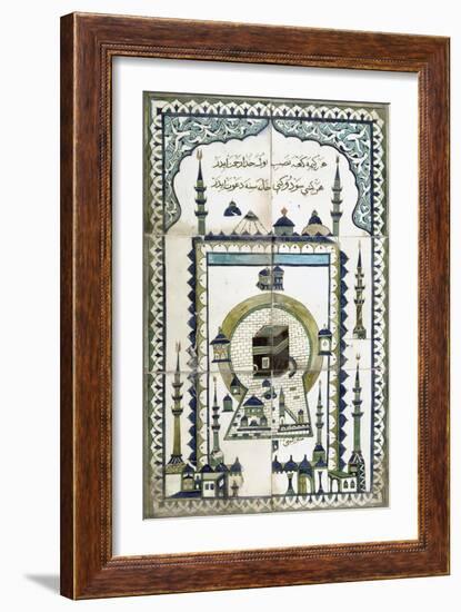 Plaque représentant la mosquée de la Mekke.-null-Framed Giclee Print