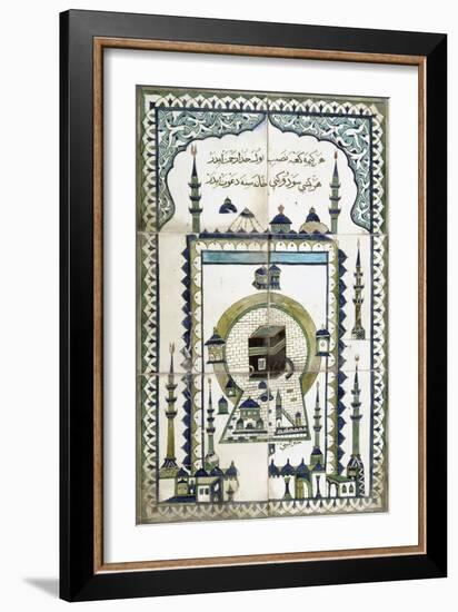 Plaque représentant la mosquée de la Mekke.-null-Framed Giclee Print