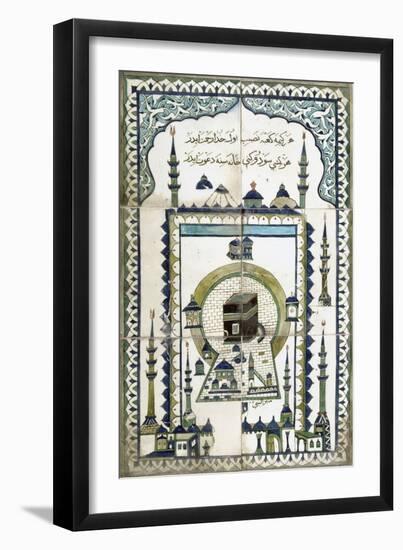 Plaque représentant la mosquée de la Mekke.-null-Framed Giclee Print