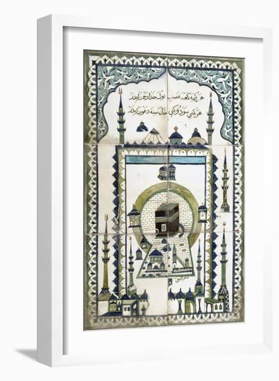 Plaque représentant la mosquée de la Mekke.-null-Framed Giclee Print