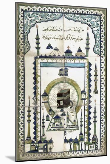 Plaque représentant la mosquée de la Mekke.-null-Mounted Giclee Print