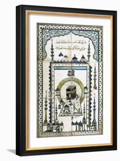 Plaque représentant la mosquée de la Mekke.-null-Framed Giclee Print