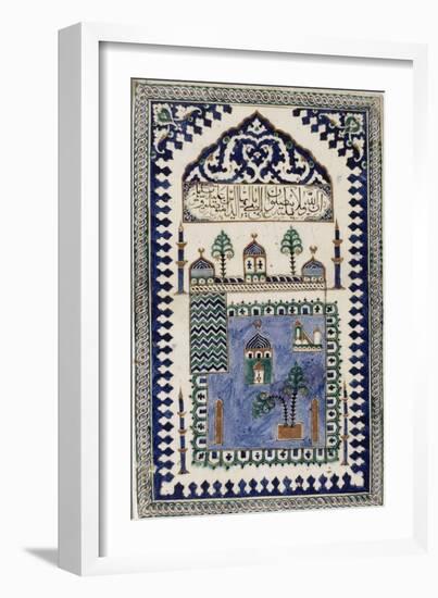 Plaque représentant la mosquée de Médine.-null-Framed Premium Giclee Print