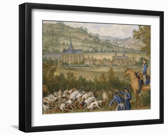 Plaque représentant les chasses de Louis XVI :-Charles-Nicolas Dodin-Framed Giclee Print