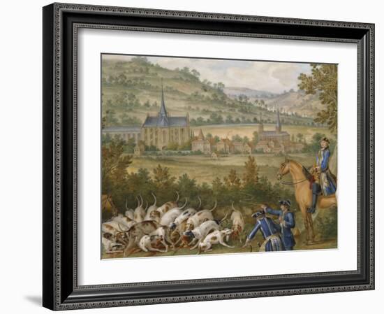 Plaque représentant les chasses de Louis XVI :-Charles-Nicolas Dodin-Framed Giclee Print