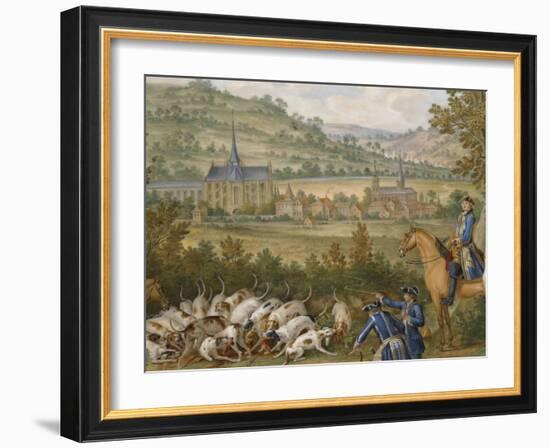 Plaque représentant les chasses de Louis XVI :-Charles-Nicolas Dodin-Framed Giclee Print