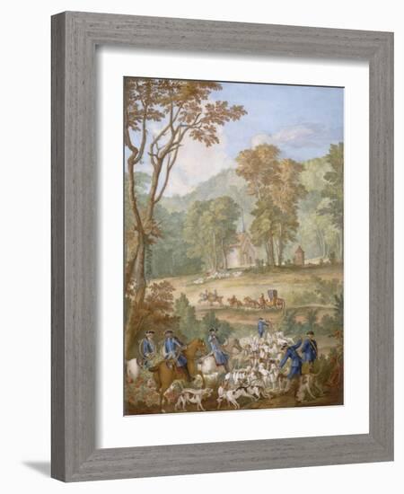 Plaque représentant les chasses de Louis XVI-Jean Baptiste Oudry-Framed Giclee Print