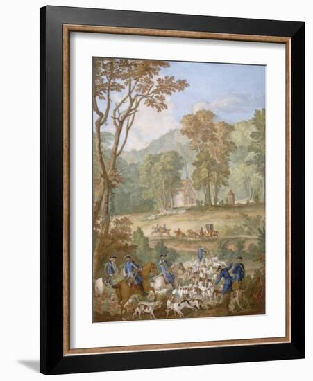 Plaque représentant les chasses de Louis XVI-Jean Baptiste Oudry-Framed Giclee Print