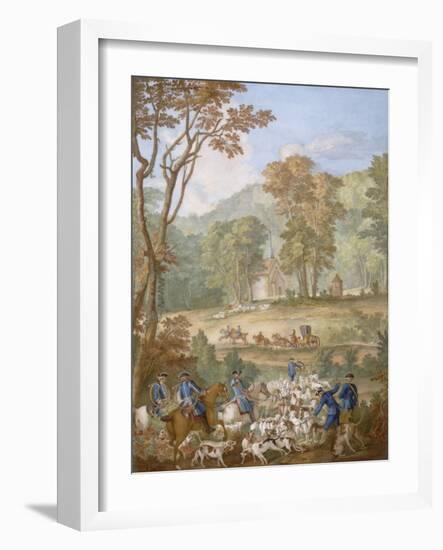 Plaque représentant les chasses de Louis XVI-Jean Baptiste Oudry-Framed Giclee Print