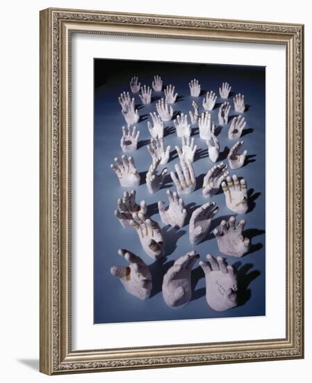 Plaster Casts of Astronaut's Hands for Custom Fitted Space Suits-Ralph Morse-Framed Photographic Print