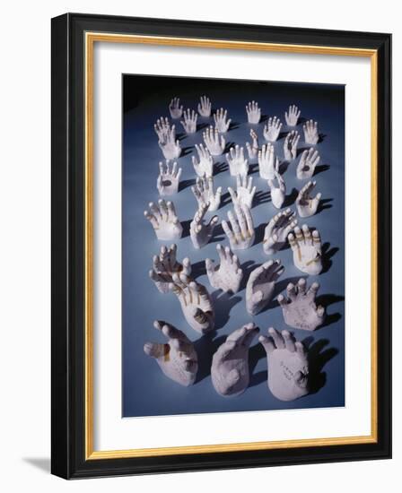 Plaster Casts of Astronaut's Hands for Custom Fitted Space Suits-Ralph Morse-Framed Photographic Print