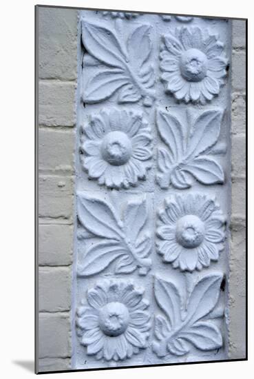 Plaster Detail of Flowers and Plants, on the Brick Wall of a House-Natalie Tepper-Mounted Photo