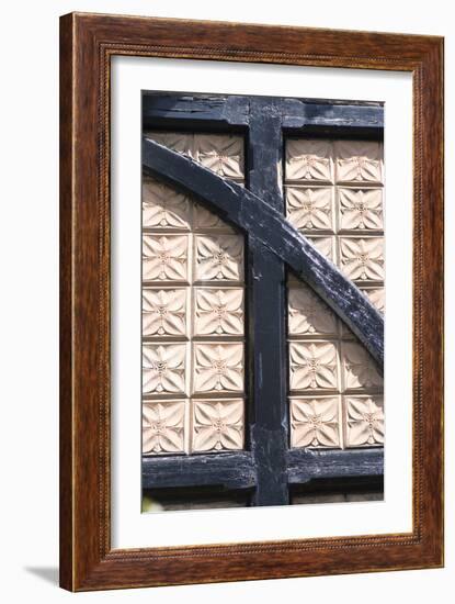 Plaster Patterned Tiles in a Wood Timber Frame, on a Residential Building-Natalie Tepper-Framed Photo