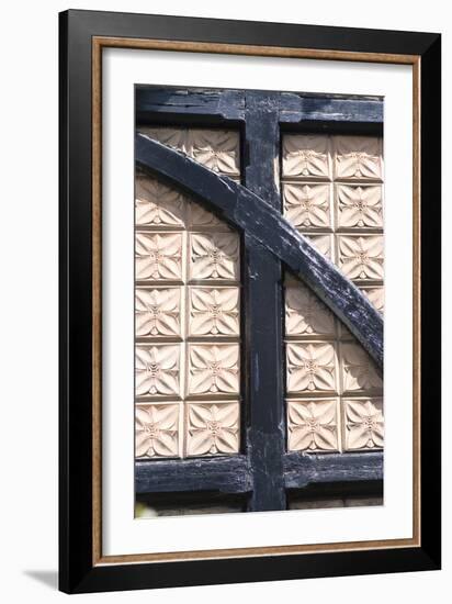 Plaster Patterned Tiles in a Wood Timber Frame, on a Residential Building-Natalie Tepper-Framed Photo