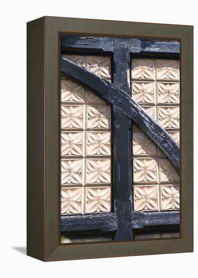 Plaster Patterned Tiles in a Wood Timber Frame, on a Residential Building-Natalie Tepper-Framed Stretched Canvas