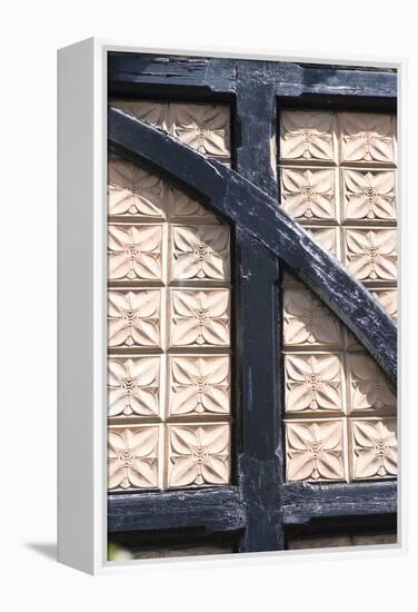 Plaster Patterned Tiles in a Wood Timber Frame, on a Residential Building-Natalie Tepper-Framed Stretched Canvas