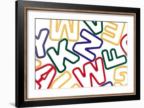 Plastic Colorful Toy Letters Background-donatas1205-Framed Art Print