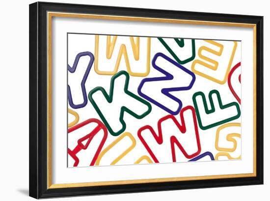 Plastic Colorful Toy Letters Background-donatas1205-Framed Art Print