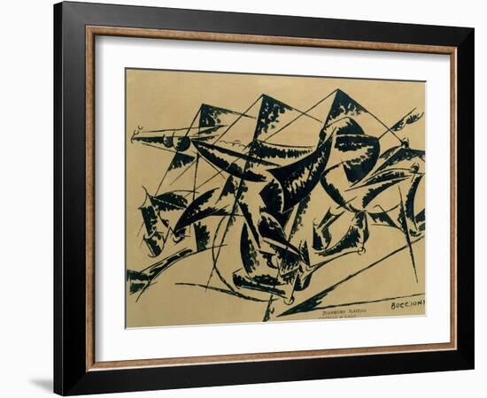 Plastic Dynamism: Horse and Houses, 1914-Umberto Boccioni-Framed Giclee Print